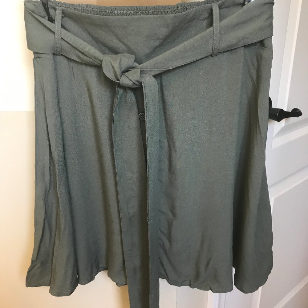 Swing Skirt with Belt Tie